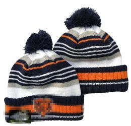 Männer gestrickte gefesselte Pom Chicago Mützen CHI Bommelmützen Sport Strickmütze gestreift Sideline Wolle warme BasEball Beanies Cap für Frauen A6