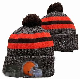 Homens de malha com punho pom cleveland beanies chi bobble chapéus esporte malha chapéu listrado lã lateral quente beanies boné para mulher a24