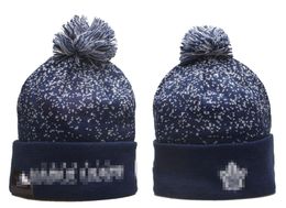 Gorros DORONTO con puños de punto para hombre, gorros con hojas de arce, gorro de punto deportivo, gorros de béisbol cálidos de lana a rayas, gorro para mujer a