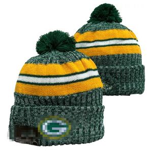 Mannen Gebreide Pom Green Bay''Packer'' Mutsen Bobble Hoeden Sport Gebreide Muts Gestreepte Zijlijn Wol Warme Basbal Mutsen Cap Voor Dames