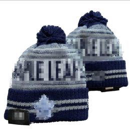 Heren Gebreide Pom Maple Leafs Mutsen Washington Hoeden Sport Gebreide Muts Gestreepte Zijlijn Wol Warme Basbal Mutsen Cap Voor Dames