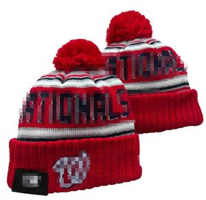 Hommes tricotés à revers Pom Nationals Bonnets Washington Chapeaux Sport Tricot Chapeau Rayé Sideline Laine Chaud Baseball Bonnets Casquette Pour Femmes