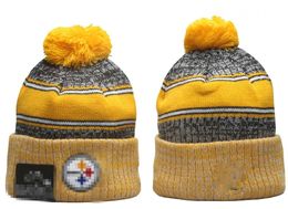 Mannen Gebreide Pom Pittsburgh Mutsen PIT Bobble Hoeden Sport Gebreide Muts Gestreepte Zijlijn Wol Warme Basbal Mutsen Cap Voor Dames A19