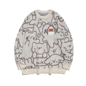 Hommes tricoté pull Vintage Kawaii broderie requin pull pull Streetwear 2023 automne mode Harajuku Anime pull Couple