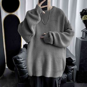 Mannen Koreaanse Mode Truien Solid Color Oversized Sweater Heren Lange Mouwen Herfst Herfst Winter Kleding Heren Streetwear Pullovers 211109