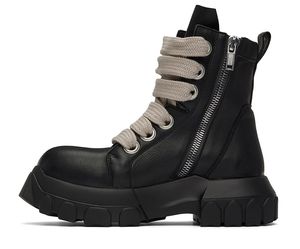 Hommes à lacets à semelles épaisses chaussures à la mode rue mode moto bottes de luxe Vintage en cuir véritable bottes courtes pour hommes chaussures de fête