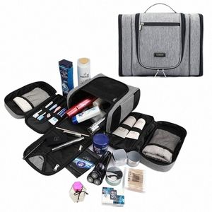 Hombres Bolsa de cosméticos grande Kits de afeitado de viaje Cosméticos Organizador de maquillaje Mujeres Bolsas de aseo con bolsillo lateral extraíble Estuche de belleza Z47f #