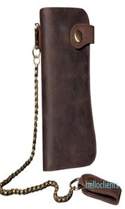 Heren lederen ketting portemonnee kaarthouder Billfold chequeboek Trucker Biker clutch3629347