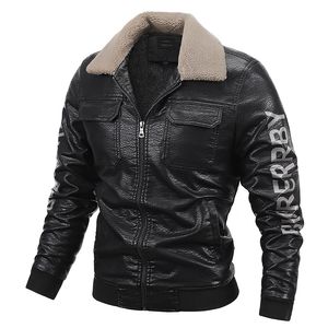 Heren lederen kunstleren jas herfst en winter pluche winddicht waterdicht heren bovenkleding coole straatkleding motorjassen