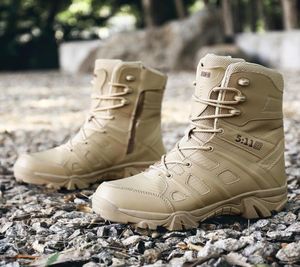Hommes en cuir bottes militaires désert américain combat armée bottines chaussures d'extérieur chaussures de voyage