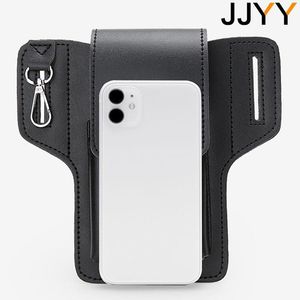 Men Leather Pack Taille Tas riem clip telefoonhoesje Holster mobiele telefoon tas past alle mobiele 5,4 - 6,9 inch telefoons iPhone samsung