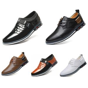 Mannen lederen schoenen kleur zwart bruin blauw wit oranje comfortabele heren trend casual sneakers maat 39-45