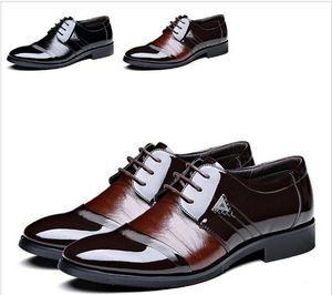 Gratis verzending mannen lederen schoenen puntschoen veter-up heren schoenen flats mode sply zakelijke jurk schoenen voor mannen maat 39-44
