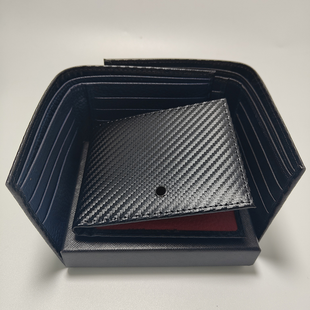Borsa in pelle corta, portata del portafoglio elegante portafoglio di carta nera Case di carte di credito per borsetta nera viene fornito con borse tascabili in box