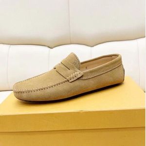 Hommes loisirs conduite légère chaussures décontractées en cuir de veau marque de mode design classique appartements en cuir véritable daim cuir mat chaussures de voyage d'affaires