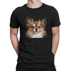 Hombres Lg Haired T Shirts Chihuahua Pet Dog Lovers Pure Cott Ropa Vintage Cuello de manga corta Camiseta Nueva llegada Camisetas W3YN #