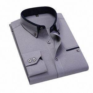 Mannen Lg Mouw Slim Fit Geen-Ir Busin Sociale Shirts 2022 Lente Herfst Wedding Party Dr Casual Butt down Merk Shirt Y531 #