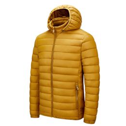 Hombres Ligeros Delgados Abajo Abrigos Moda Tendencia A prueba de viento Cálido Con capucha Puffer Chaqueta Diseñador Invierno Lujo Casual Tallas grandes Puff Chaquetas Hombre