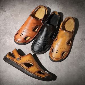 Sandales plates antidérapantes pour hommes, légères, durables, imperméables, décontractées, chaussures d'été confortables, à la mode, pour la marche et les voyages, 38-48
