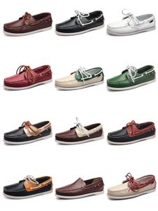 Mannen Loafers Mode Echt Leer Casual Platte Slip-On Rijden Schoeisel Bootschoenen Comfortabele Luie Mannelijke Schoenen 240109