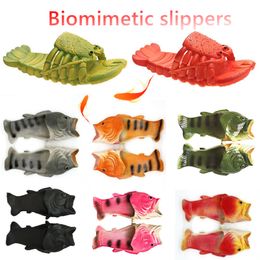 Hommes homards pantoufles drôles designer pour hommes animaux tongs d'été mignonnes de plage douche décontractée chaussures femmes unisexes maison douce taille 24-4 42