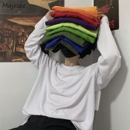 Hombres Camisetas de manga larga Otoño Tops masculinos Parejas Allmatch Básico Simple Acogedor Alta Calidad 3XL Moda Ulzzang Daily Baggy Chic 220811