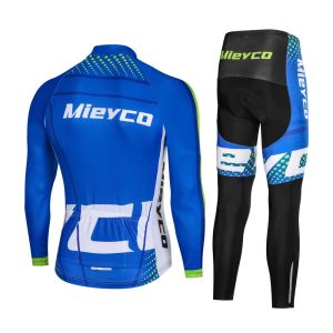 Mannen lange mouwen fietskleding jersey set fietsen maillot sport uniform mtb fiets kleding strakke jas cycle kleren