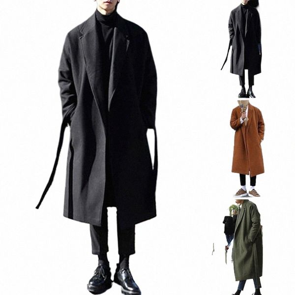 Manteau ample pour hommes, pardessus décontracté ample et élégant pour l'automne et l'hiver, look de bureau, tendance, manteau à manches LG pour les loisirs pour un H6mk #