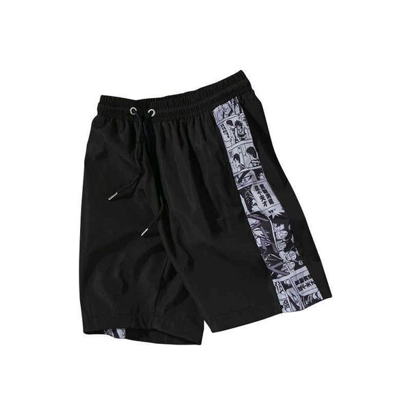 Hommes Loose Cordon Beach Shorts Summer Casual Court Hip Hop Anime Champ Surdimensionné Basketball Pantalon de survêtement 5XL 210714