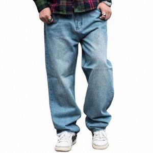 Hommes Loose Jeans Hip Hop Skateboard Jeans Baggy Pantalon Denim Pantalon Hommes Ad Rap Jeans Plus Taille 42 44 46 h75g #