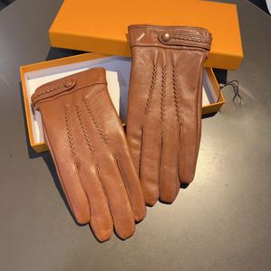 Heren louiseits viutonits Schapenvacht Handschoenen Designer Cape Zwart P Handschoen Winter Warm Pluche Gants Klassiekers Guanto Modemerk Handschuh