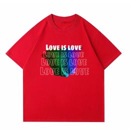 Mannen Liefde is Liefde Katoen Tees Hipster T-shirts Pride Parade Gedrukte korte mouw Mannen Katoen Streetwear