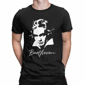Mannen Ludwig Van Beethoven T-shirts Muziek Klassieke Componist Nieuwigheid Crewneck Fun Kleding 100% Cott Tees Slim Fit T-shirt z1Hs #
