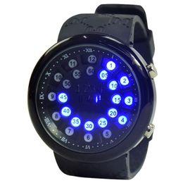 Hommes lumineux mode montre électronique boule de luxe électro Conception LED numérique militaire Sport montre-bracelet hommes plein Silicone Watc218S