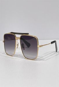 Men Luxury Brand Designer Zonnebril Vintage Retro Squared Form Women Sun Glazen Gold Frame Fashion Zonnebril Top Flat Eyewear S6054211