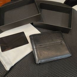 Titulares de tarjetas de lujo para hombres Carteras de diseñador de cuero negro Estilo europeo y americano Estuches delgados para pasaportes Carteras plegables Monederos para mujeres Viene con cajas