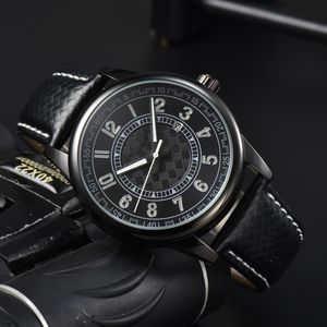 Men de luxe Designer Quartz Automatic 3 Hands Watch Band Leather Geneve Watches 6007A