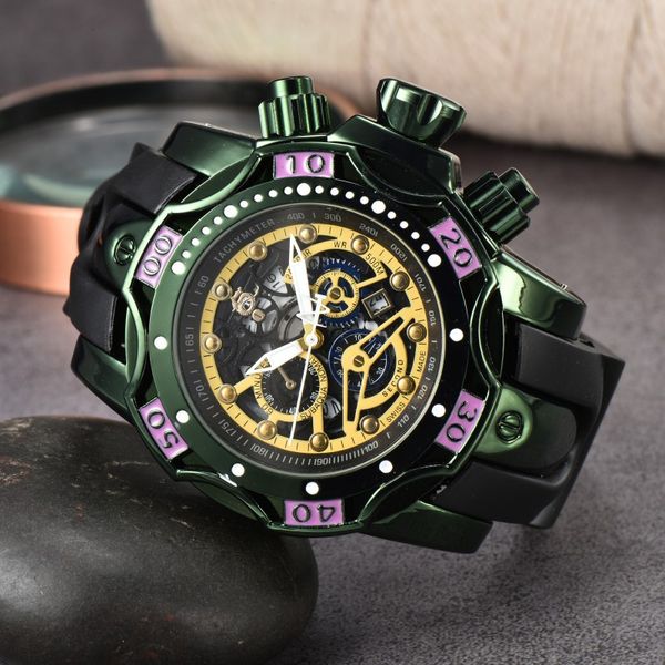 Hommes de luxe designer automatique quartz calendrier tachymètre montre hommes auto 4 mains montres montre-bracelet I2