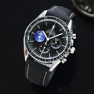 Heren luxe ontwerper Automatisch quartz horloge tachymeter Heren auto 3 gezicht 6 wijzers Horloges stalen banden polshorloge