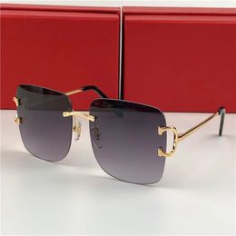 Men de luxe Designer Sun Glasses Outdoor Fashion Sunglasses Zonnebril Men Vintage Square sans cadre Small Frame Modern Avant Garde Design 3289