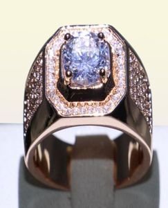 Men Luxury verloving Wedding Band Ring Goud gevulde 3ct Diamonique CZ Ring voor mannen Fashion sieraden Geschenkmaat 7132529624