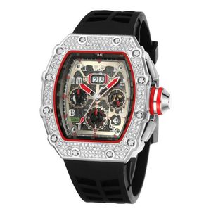 Hommes de luxe mode diamants montres Master design automatique montre à quartz grande fenêtre président montre-bracelet seau designer mâle décontracté horloge multifonctionnelle