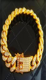 Hombres Luxury Haded Out Diamond Fashion Bracelets Bangles Gold Cuban Link Chain Miami Bracelet Hip Hop Jewelry Drop 78027747455472