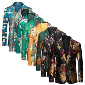 Mannen Luxe Jacquard Jasje Klassieke Zwarte Business Sociale Bruiloft Jurk Heren Slim Fit Bloemen Blazers 240313