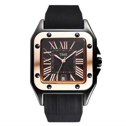 Hommes de luxe nouvelle montre à quartz boîtier en acier inoxydable affaires mode dames femmes haute qualité hommes montres sport montre-bracelet carré 241O