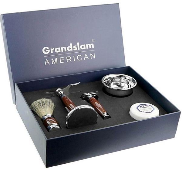 Hombres Kit de regalo de regalos de afeitar de lujo Badger Badger Badger Cepillo de afeitado Presidente de afeitado Tazón Tazón de jabón J190712884099