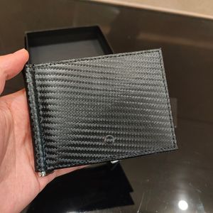 Cartera de marca para hombre, tarjetero, moneda de dólar, diseñador de carteras, bolso tipo sobre, caja Original de cuero, estuche para tarjetas de visita