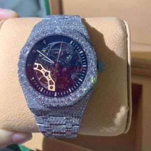 Montre-bracelet de luxe pour hommes, Bling glacé VVS Moissanite DiamonIVCI5R0BM2PH