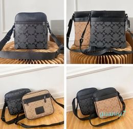 Hombres Diseñadores de lujo Bolso cruzado Charles Cuero Messenger Bolsas Cremallera