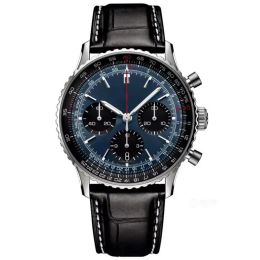 heren man Designer horloges BREI 1884 Heren quartz horloge 50 mm lederen band blauw zwart hoogwaardig saffier horloge super Montreux riemhorloges Volledige functionele chronograaf